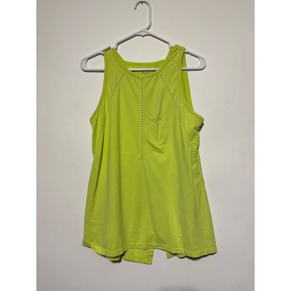 Athleta Womens Size S Bright Green Foothill Split Back Tank Top 79285 - Picture 1 of 6